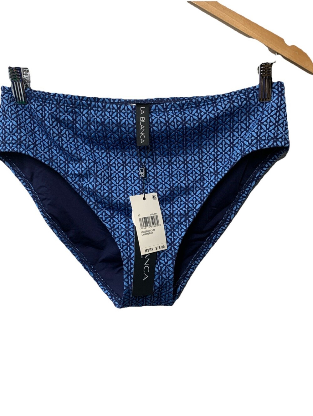 La Blanca Women's Hipster Swimsuit Bottoms Underwear Swimwear Chambray Size 10